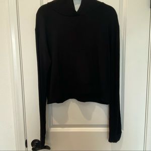 Joan Brown cropped black hoodie